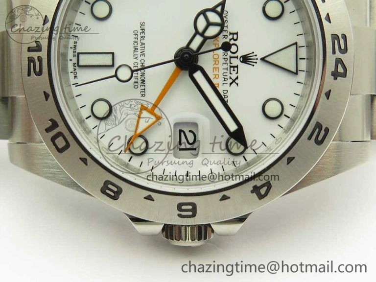 Explorer II 42mm 216570 JF 1:1 Best Edition White Dial on SS Bracelet A2836 V3
