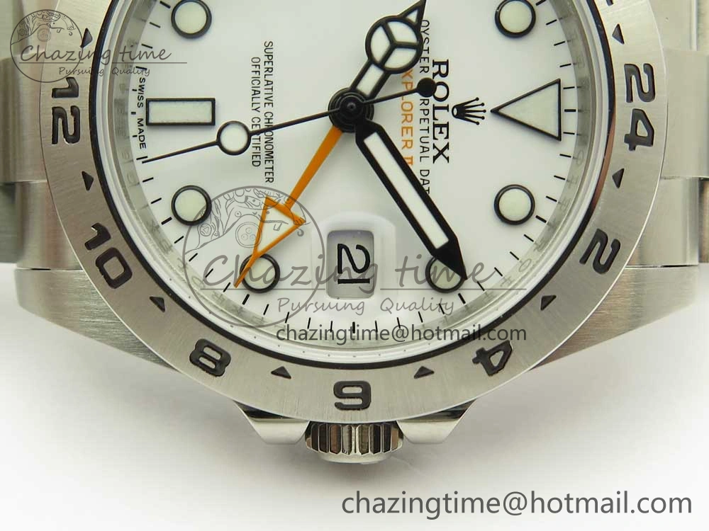 Explorer II 42mm 216570 JF 1:1 Best Edition White Dial on SS Bracelet A2836 V3