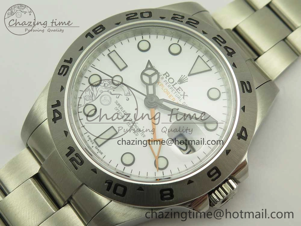 Explorer II 42mm 216570 JF 1:1 Best Edition White Dial on SS Bracelet A2836 V3