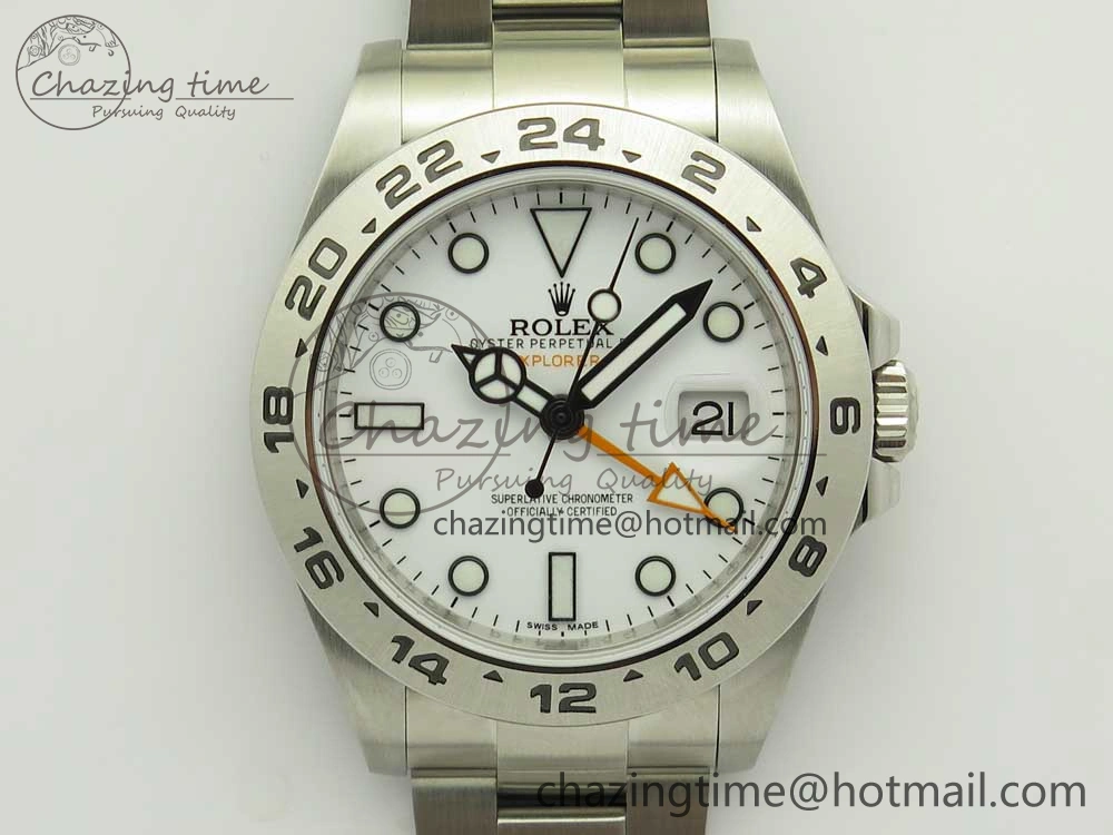 Explorer II 42mm 216570 JF 1:1 Best Edition White Dial on SS Bracelet A2836 V3