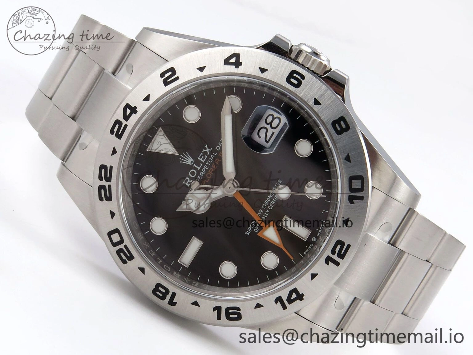 Explorer II 42mm 226570 904L SS Clean 1:1 Best Edition Black Dial on Bracelet DD3285 CHS
