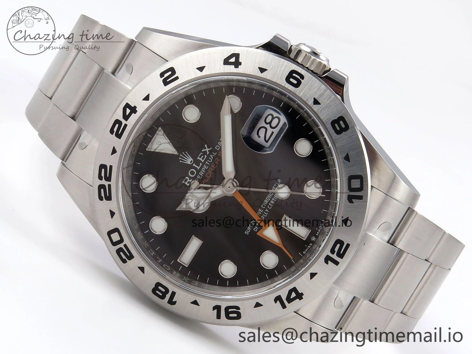 Explorer II 42mm 226570 904L SS Clean 1:1 Best Edition Black Dial on Bracelet DD3285 CHS