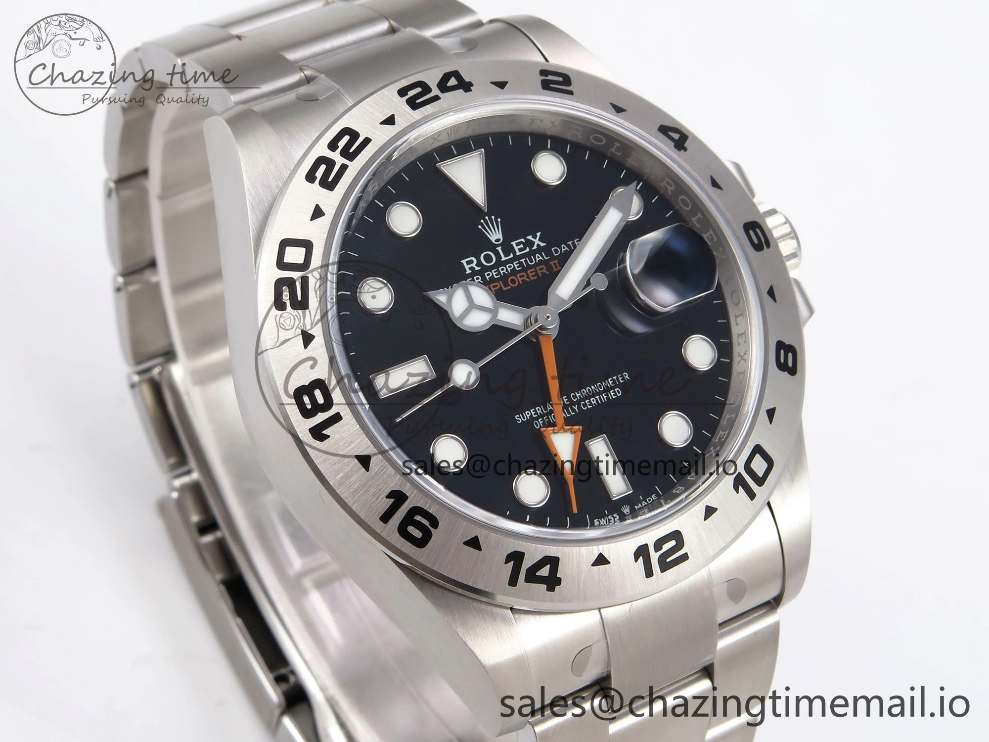 Explorer II 42mm 226570 904L SS Clean 1:1 Best Edition Black Dial on Bracelet DD3285 CHS