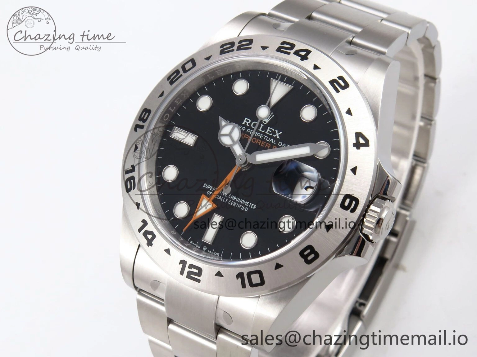 Explorer II 42mm 226570 904L SS Clean 1:1 Best Edition Black Dial on Bracelet DD3285 CHS