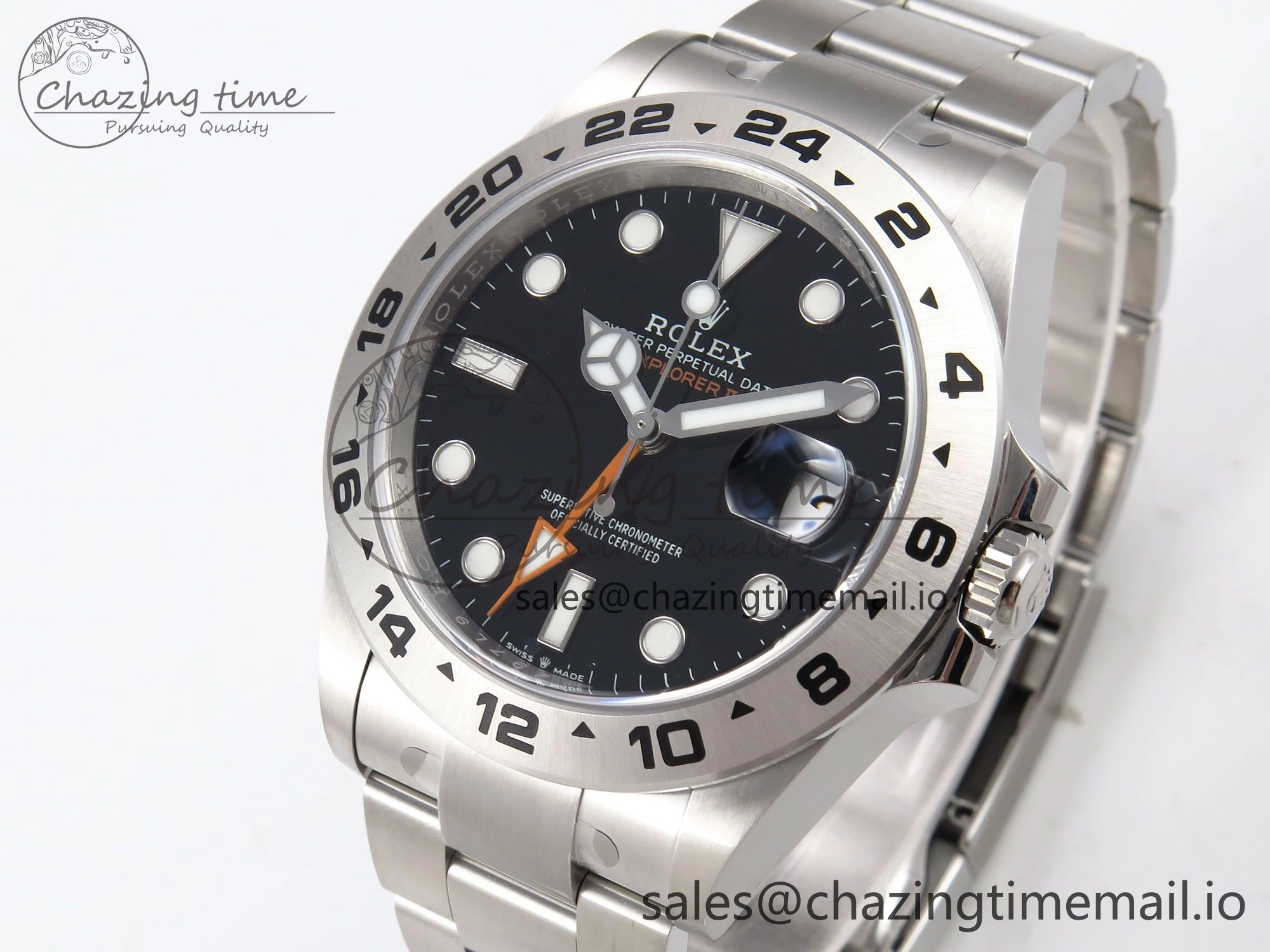 Explorer II 42mm 226570 904L SS Clean 1:1 Best Edition Black Dial on Bracelet DD3285 CHS