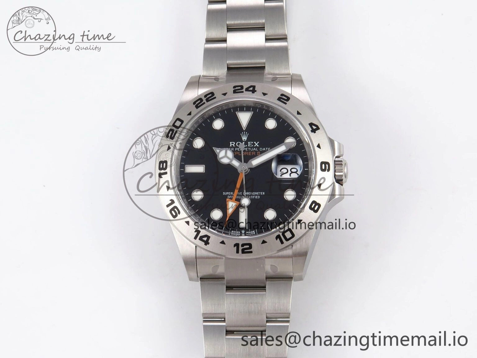 Explorer II 42mm 226570 904L SS Clean 1:1 Best Edition Black Dial on Bracelet DD3285 CHS