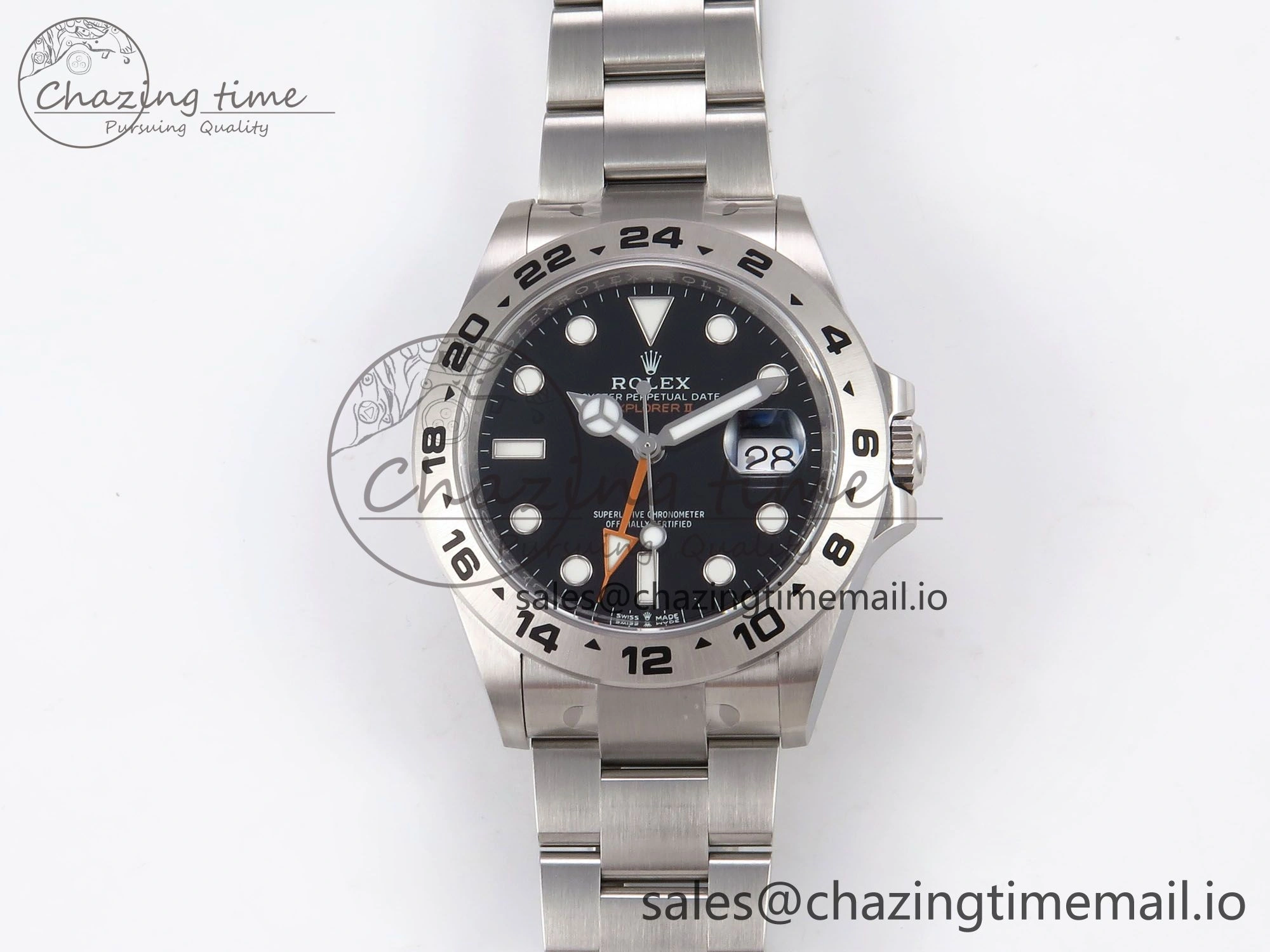 Explorer II 42mm 226570 904L SS Clean 1:1 Best Edition Black Dial on Bracelet DD3285 CHS