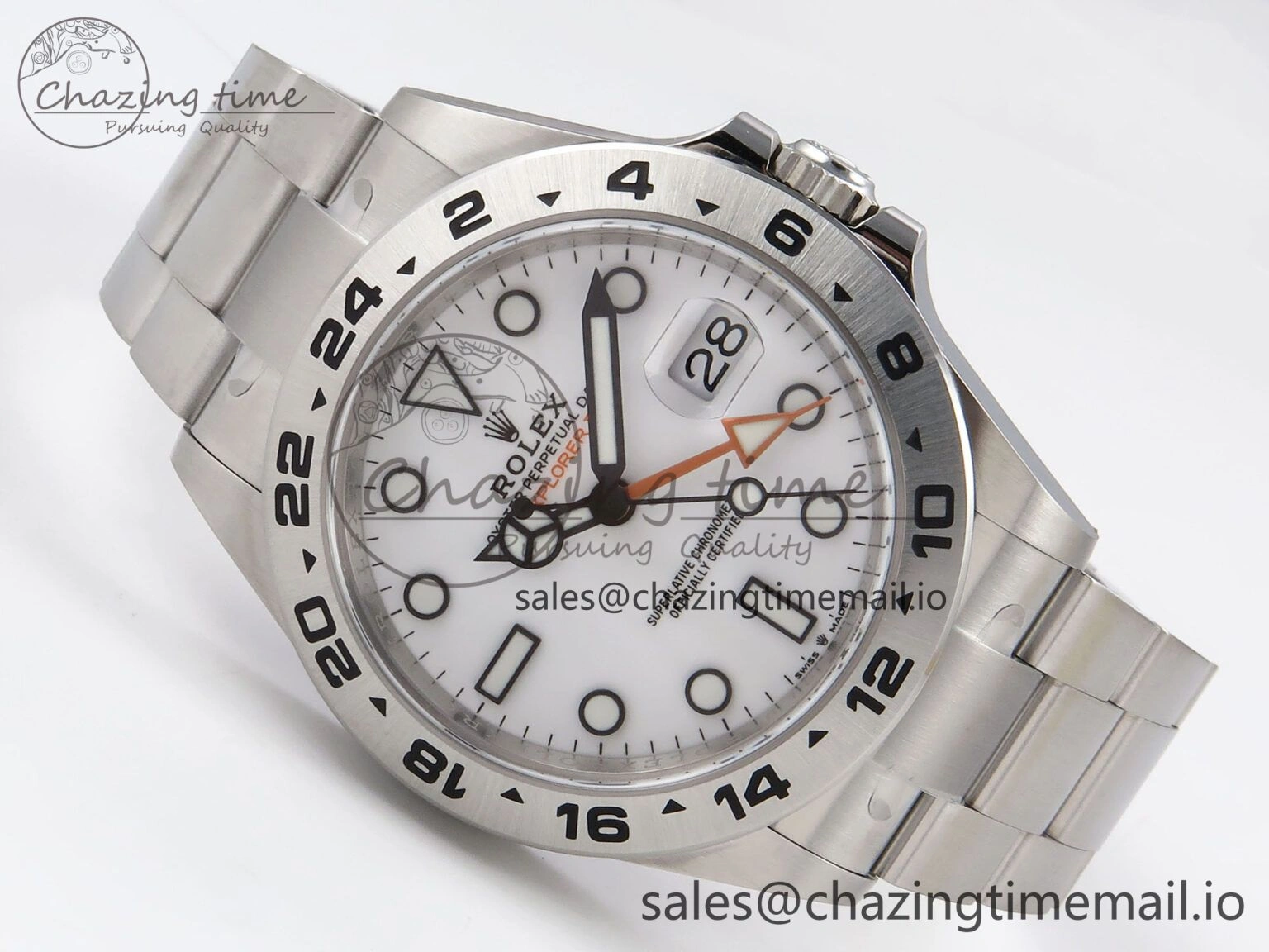 Explorer II 42mm 226570 904L SS Clean 1:1 Best Edition White Dial on Bracelet DD3285 CHS