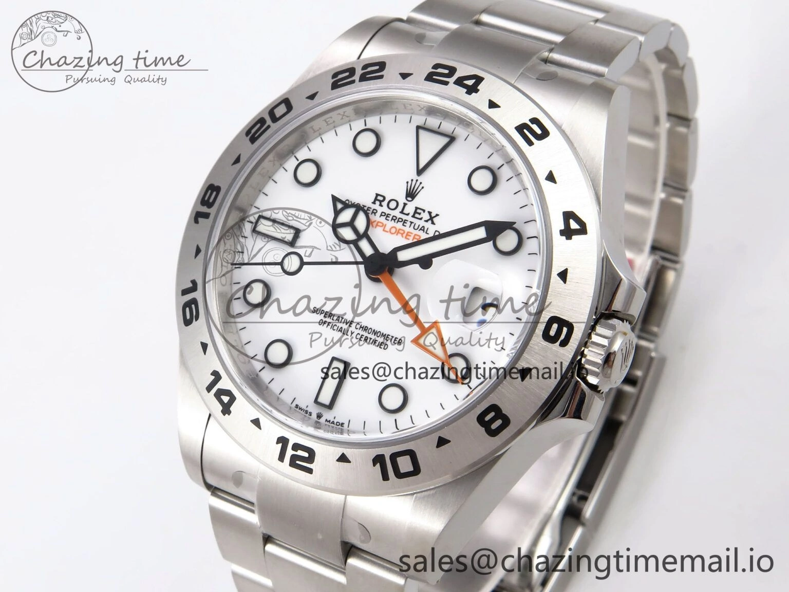 Explorer II 42mm 226570 904L SS Clean 1:1 Best Edition White Dial on Bracelet DD3285 CHS