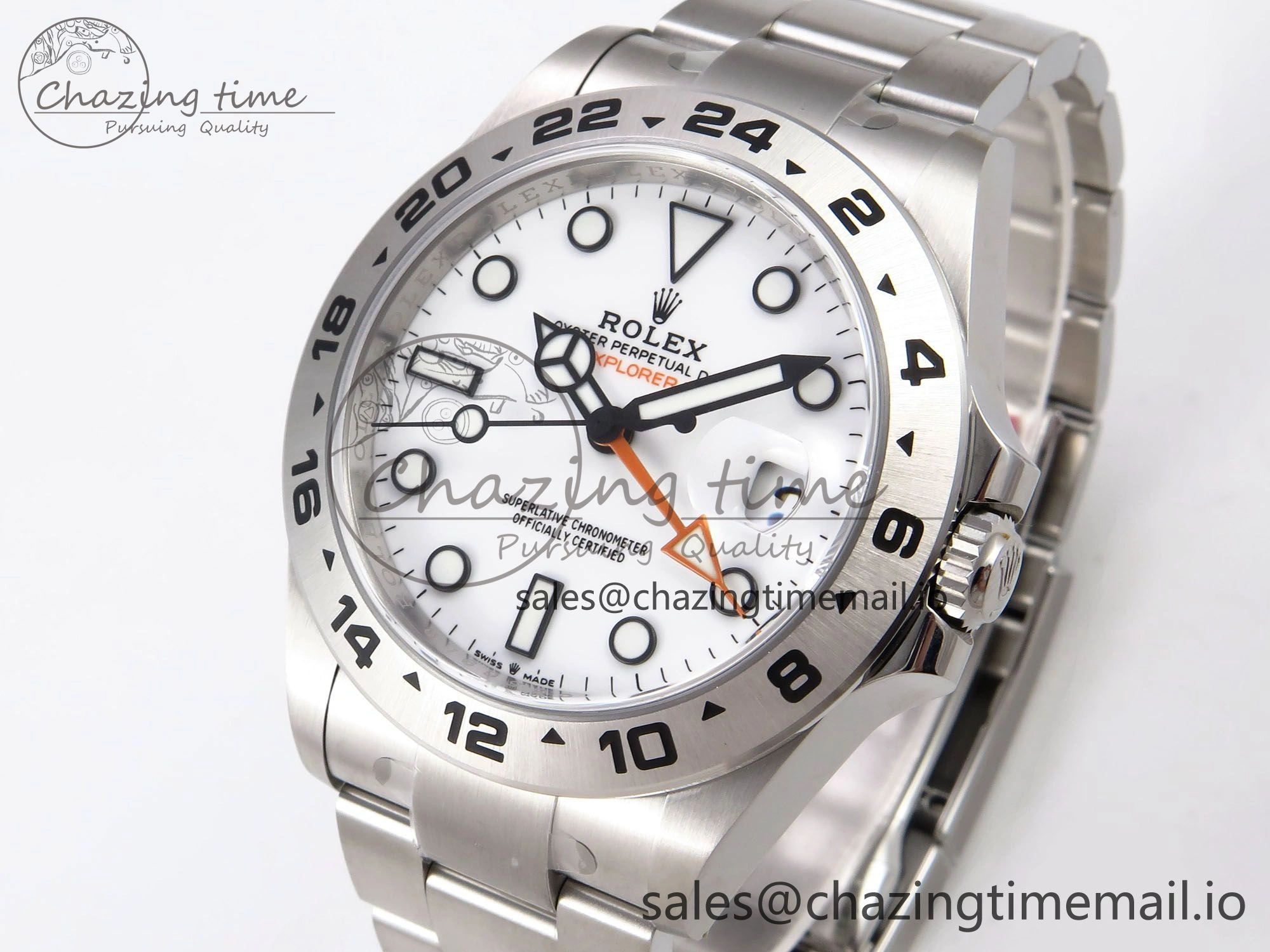 Explorer II 42mm 226570 904L SS Clean 1:1 Best Edition White Dial on Bracelet DD3285 CHS