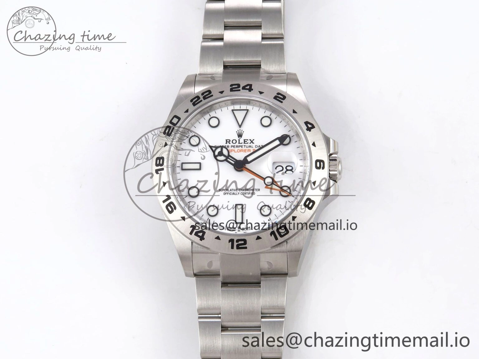 Explorer II 42mm 226570 904L SS Clean 1:1 Best Edition White Dial on Bracelet DD3285 CHS
