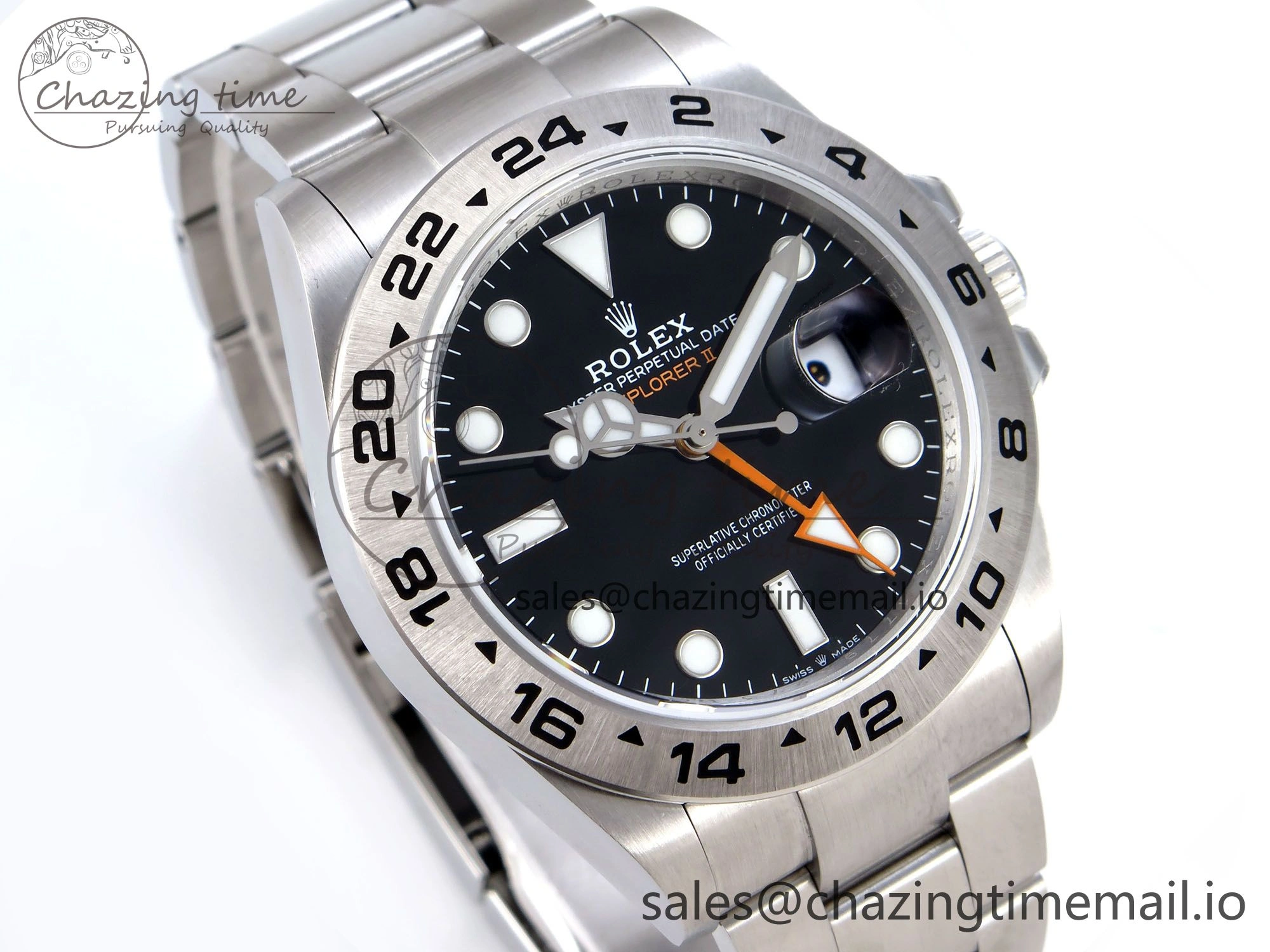 Explorer II 42mm 226570 904L SS QF 1:1 Best Edition Black Dial on Bracelet SH3285-2 CHS