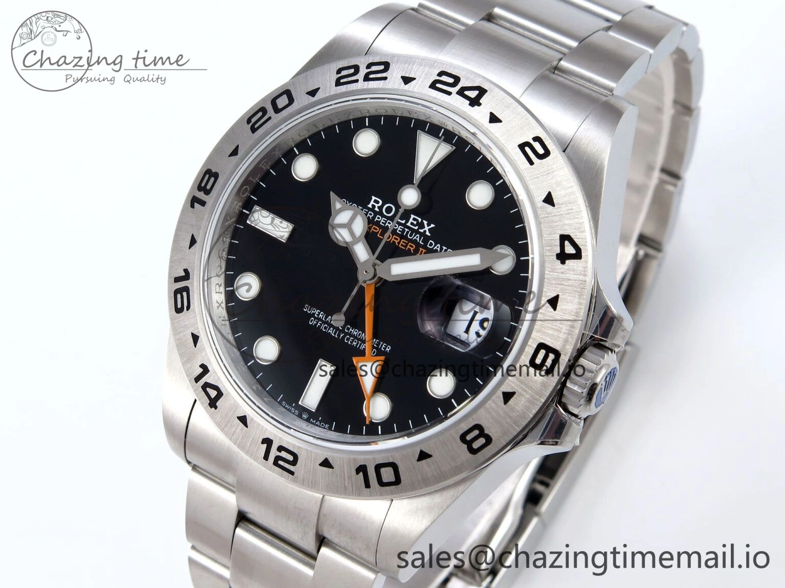 Explorer II 42mm 226570 904L SS QF 1:1 Best Edition Black Dial on Bracelet SH3285-2 CHS