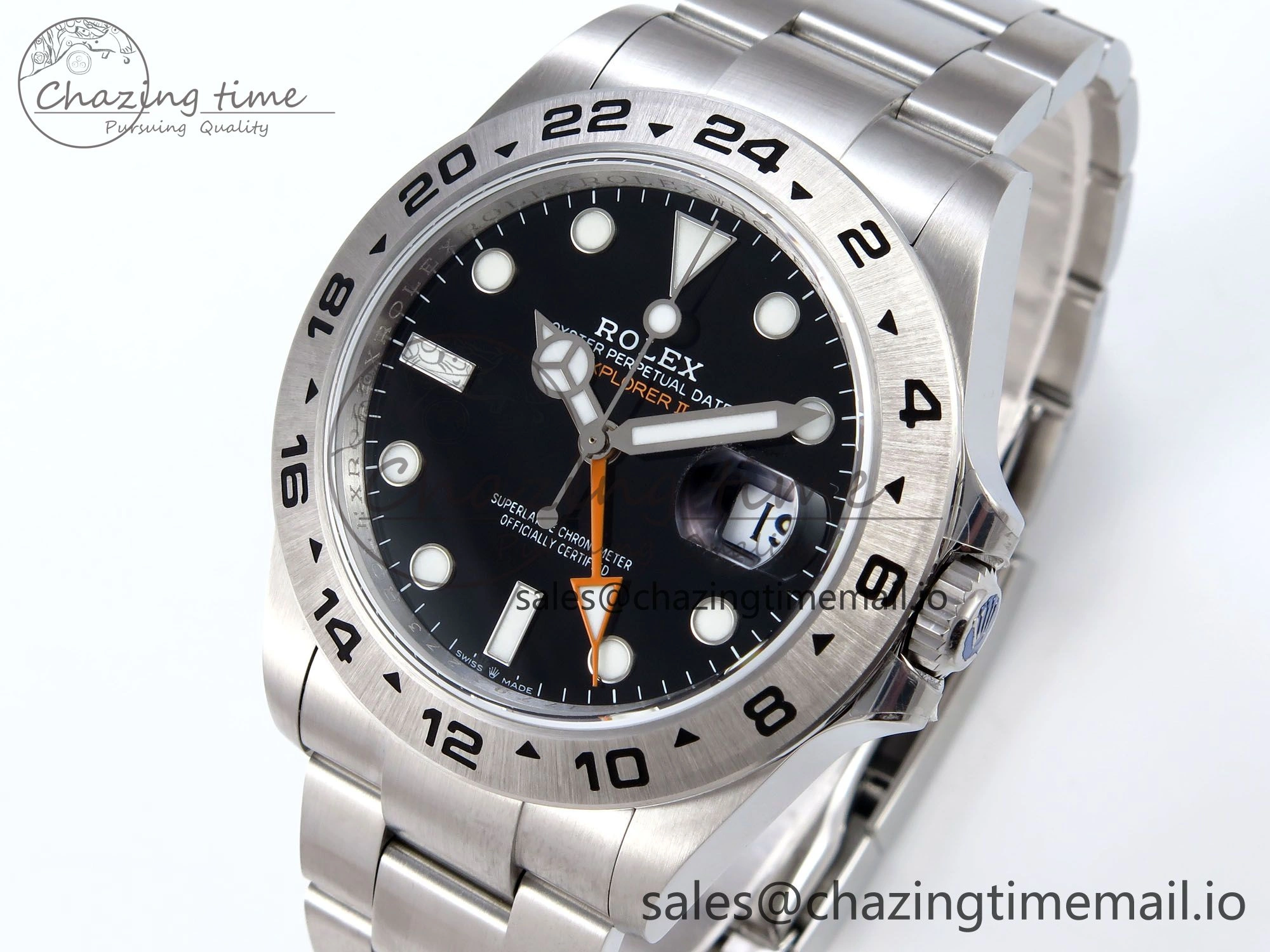 Explorer II 42mm 226570 904L SS QF 1:1 Best Edition Black Dial on Bracelet SH3285-2 CHS