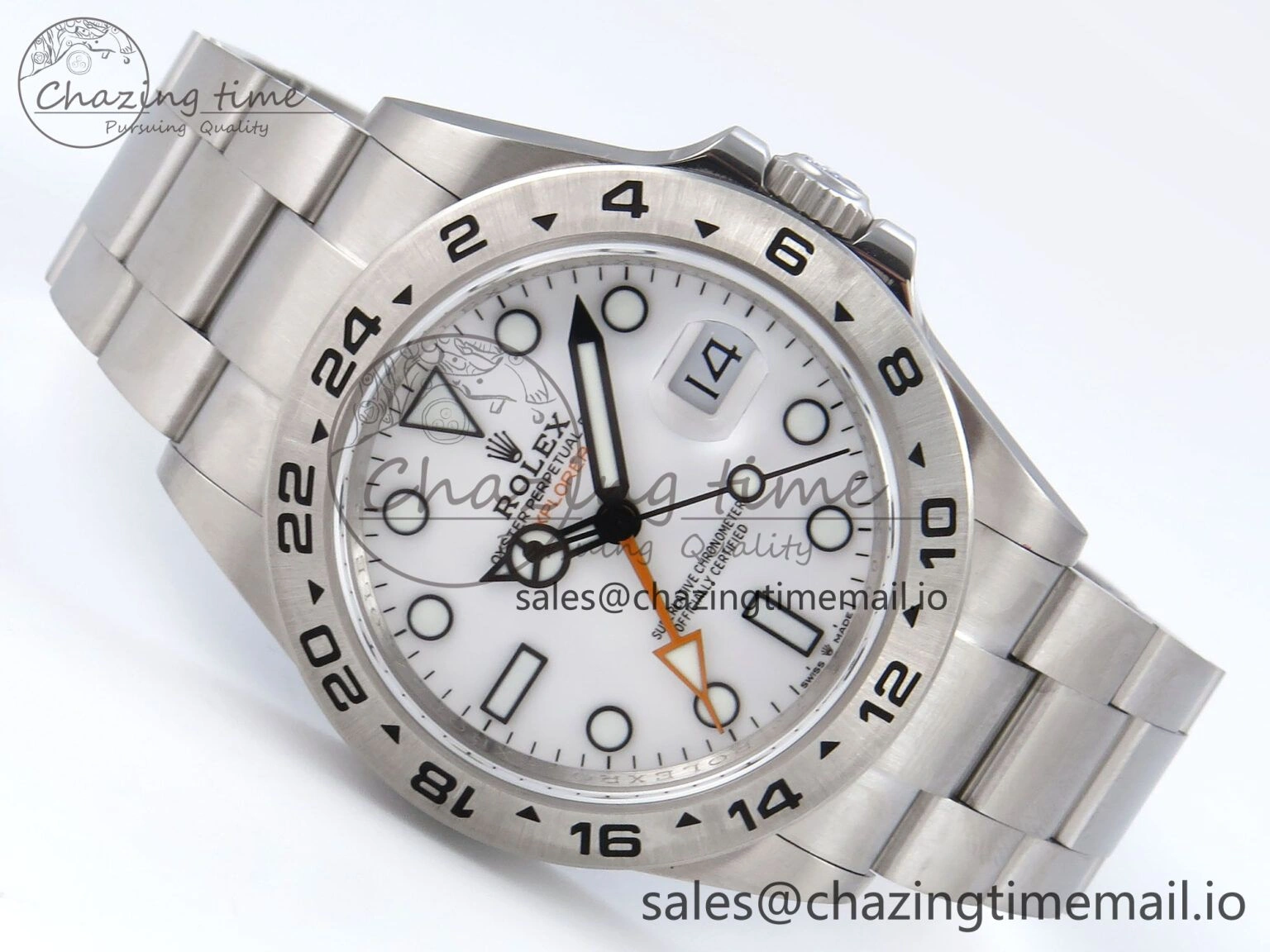 Explorer II 42mm 226570 904L SS QF 1:1 Best Edition White Dial on Bracelet SH3285-2 CHS