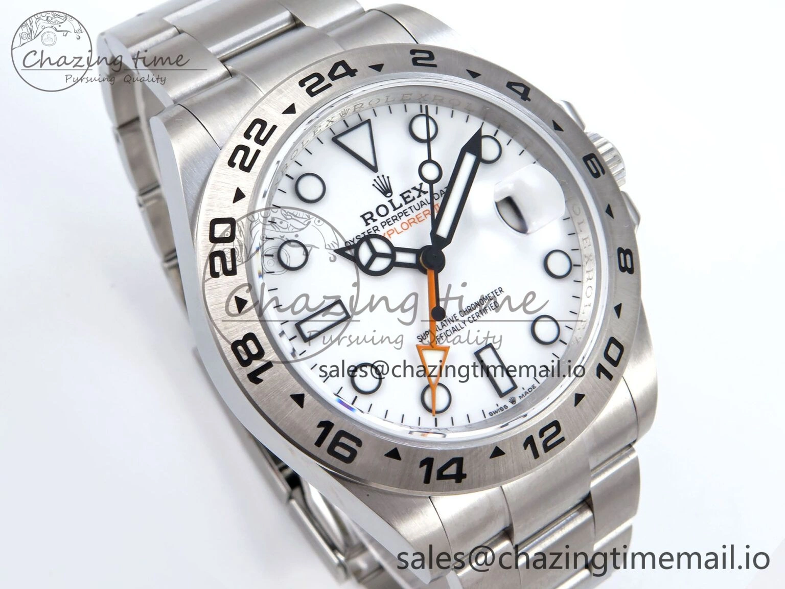 Explorer II 42mm 226570 904L SS QF 1:1 Best Edition White Dial on Bracelet SH3285-2 CHS