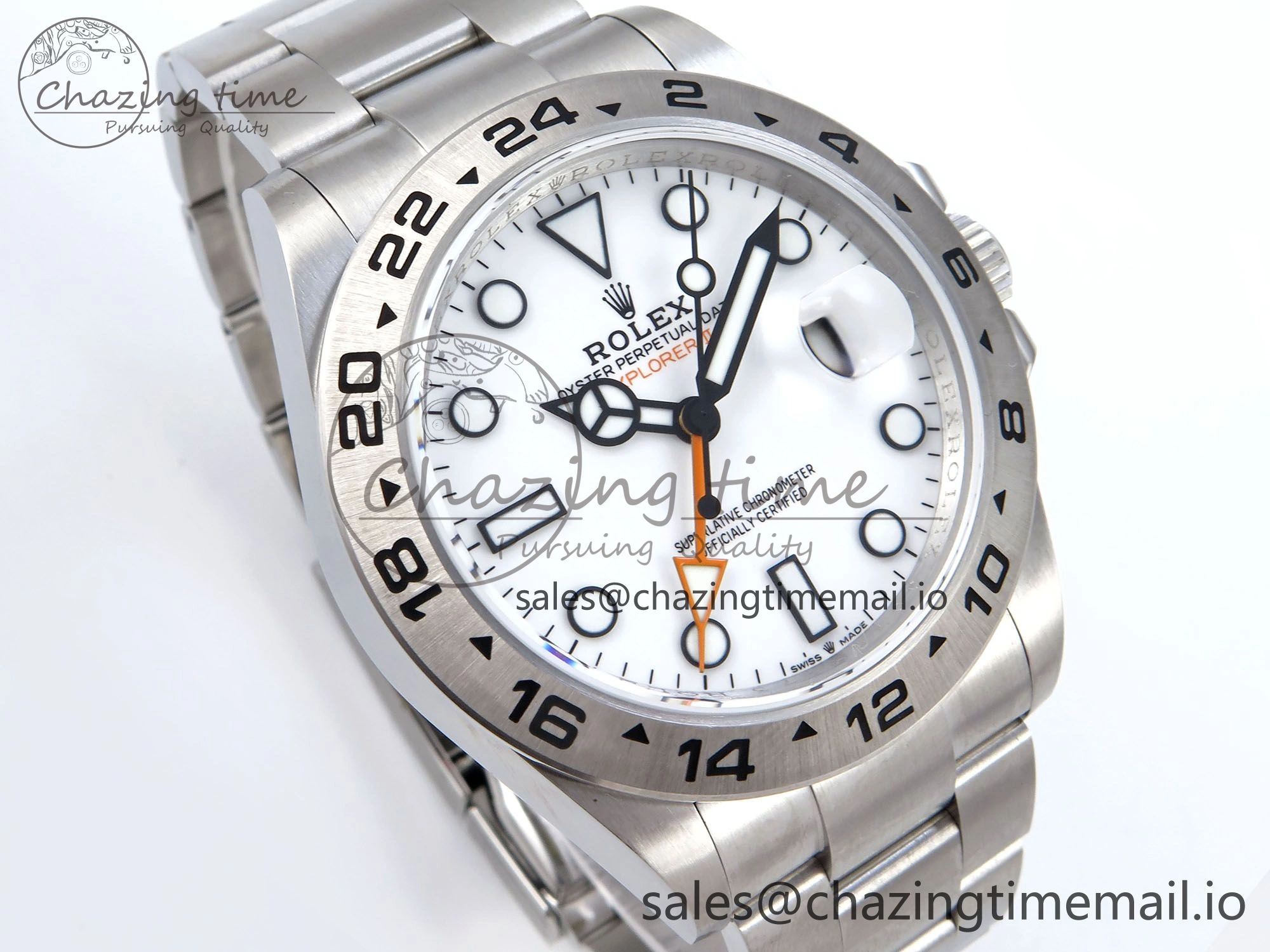 Explorer II 42mm 226570 904L SS QF 1:1 Best Edition White Dial on Bracelet SH3285-2 CHS