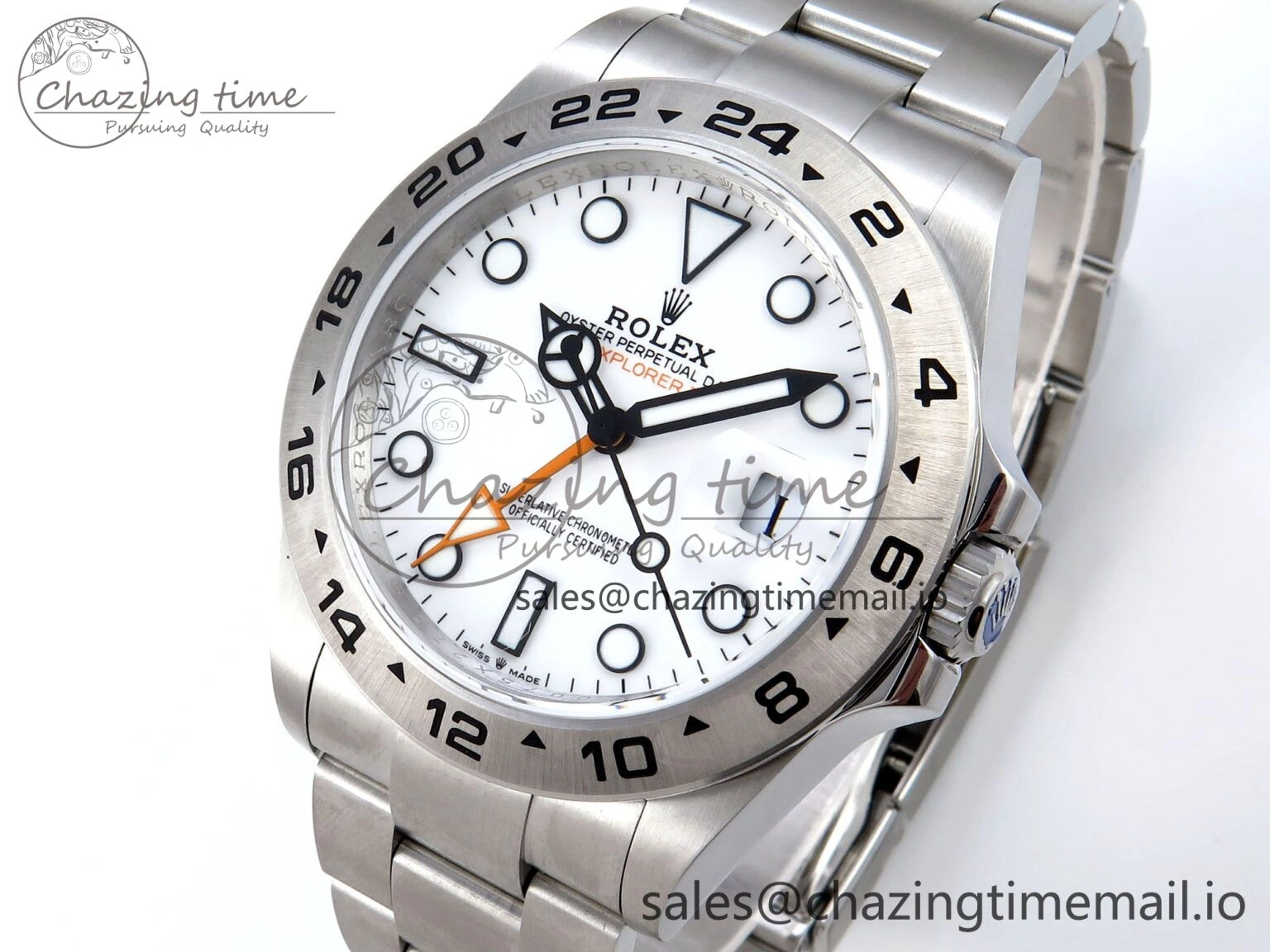 Explorer II 42mm 226570 904L SS QF 1:1 Best Edition White Dial on Bracelet SH3285-2 CHS