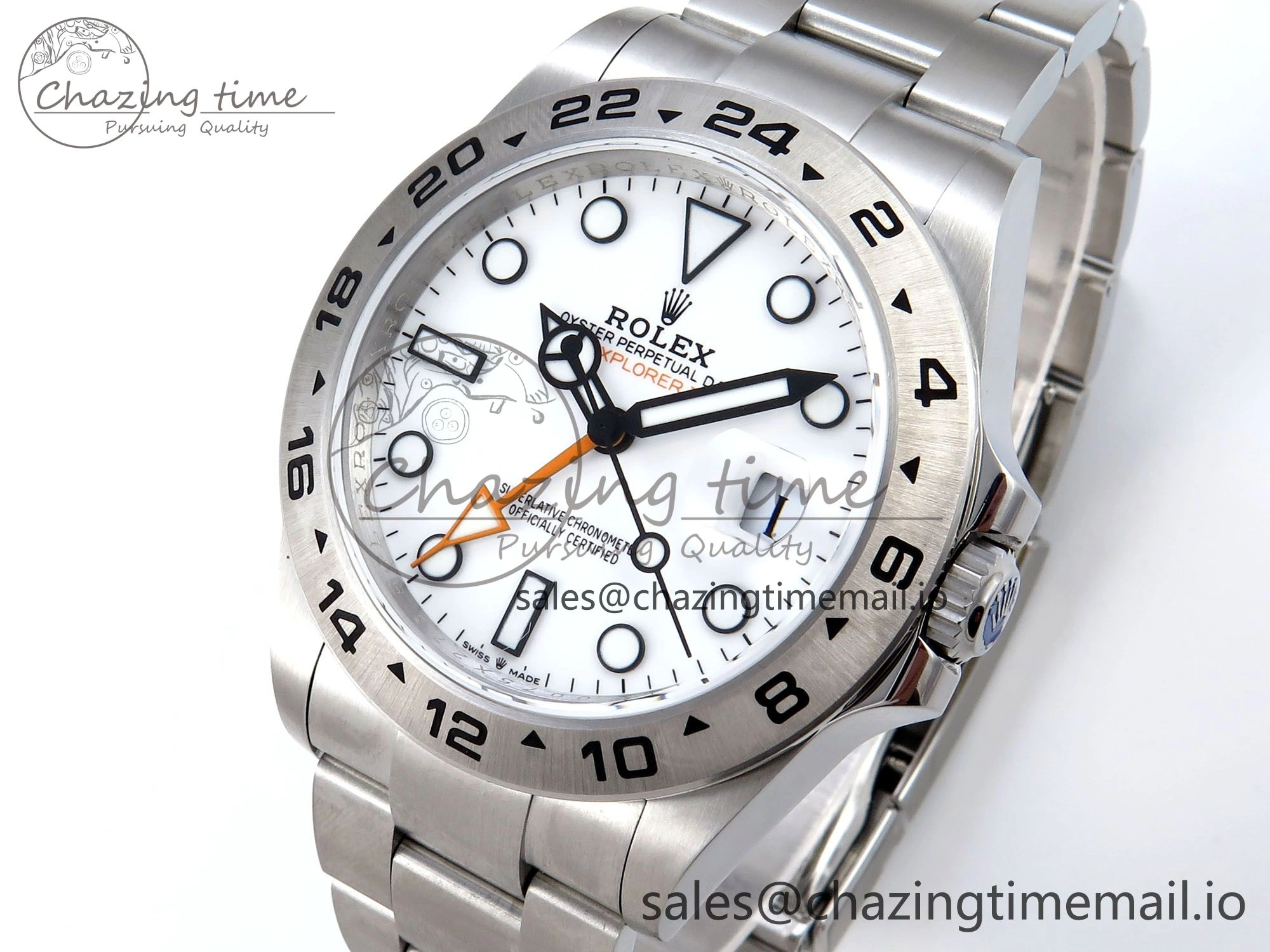 Explorer II 42mm 226570 904L SS QF 1:1 Best Edition White Dial on Bracelet SH3285-2 CHS