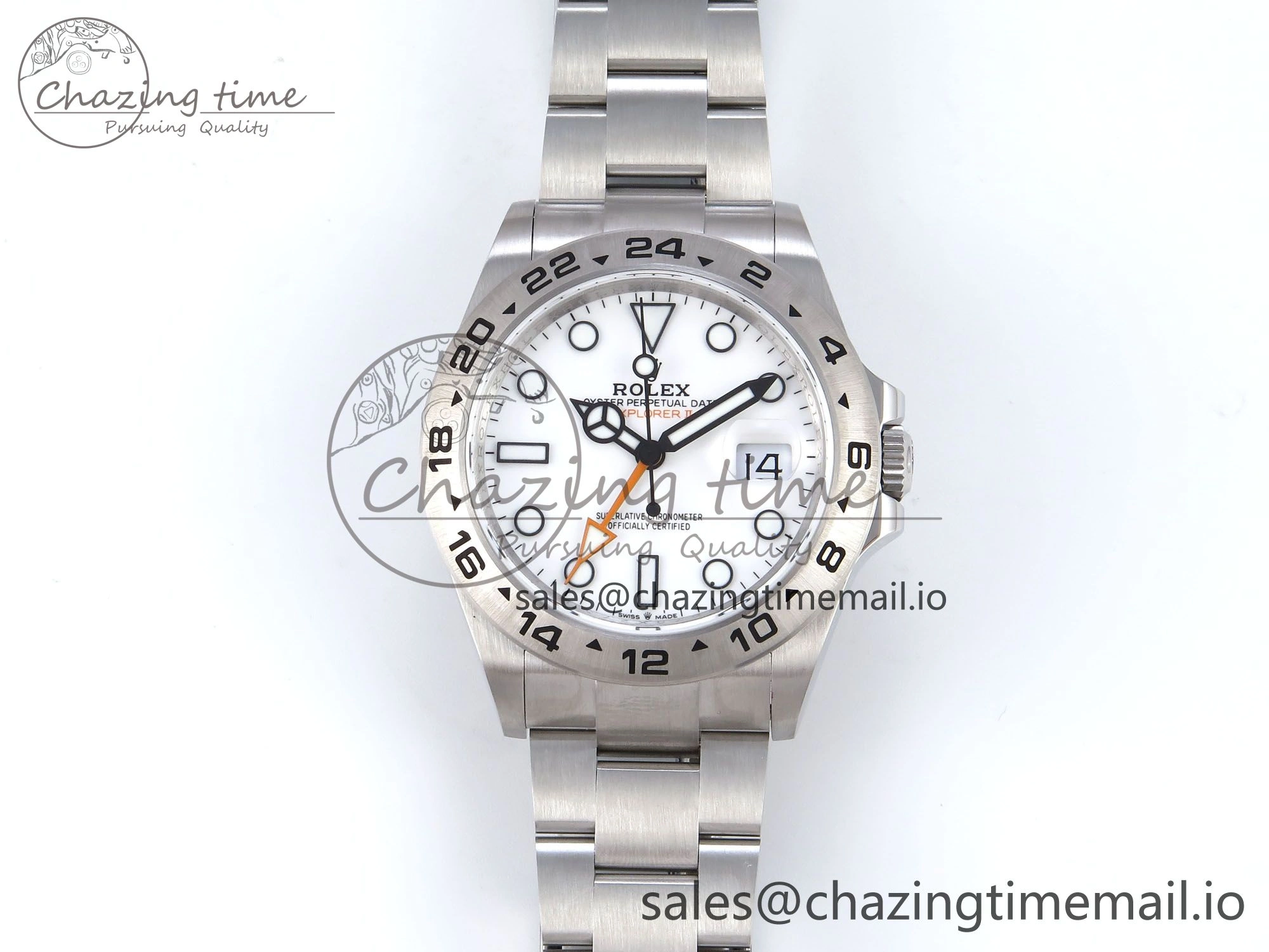 Explorer II 42mm 226570 904L SS QF 1:1 Best Edition White Dial on Bracelet SH3285-2 CHS