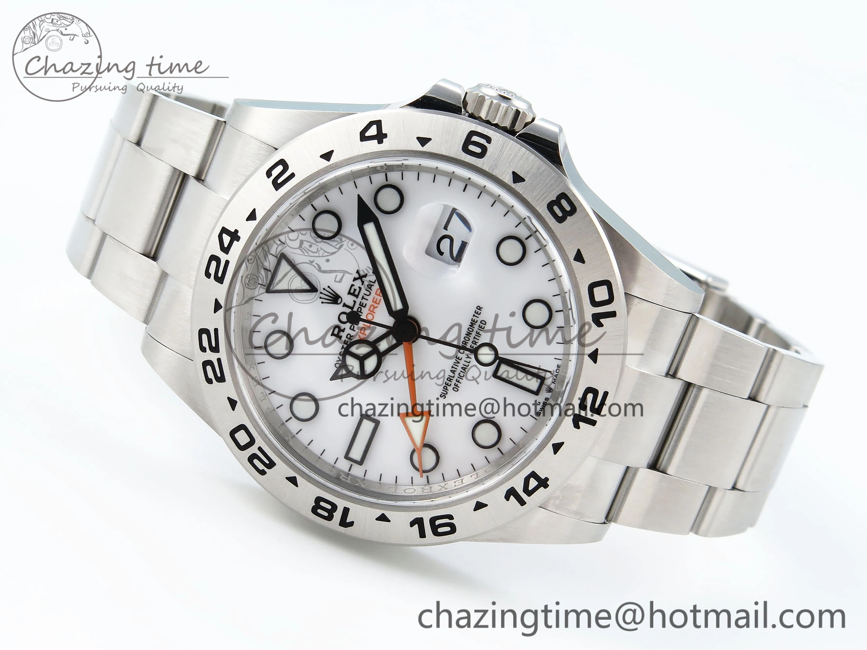 Explorer II 42mm 226570 Black 904L SS C+F 1:1 Best Edition White Dial on Bracelet VR3285 CHS