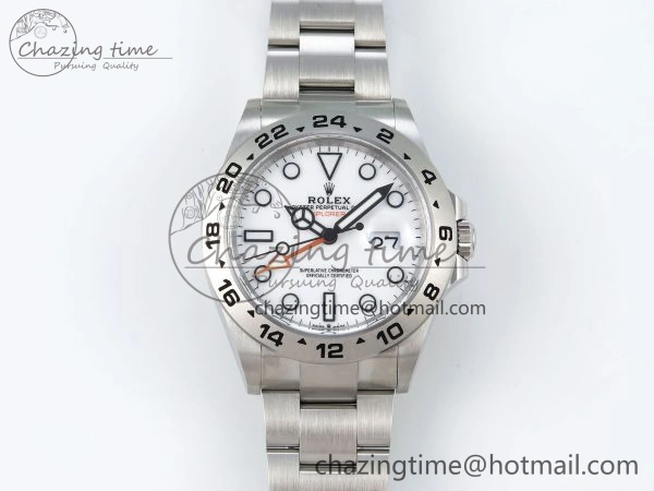 Explorer II 42mm 226570 Black 904L SS C+F 1:1 Best Edition White Dial on Bracelet VR3285 CHS