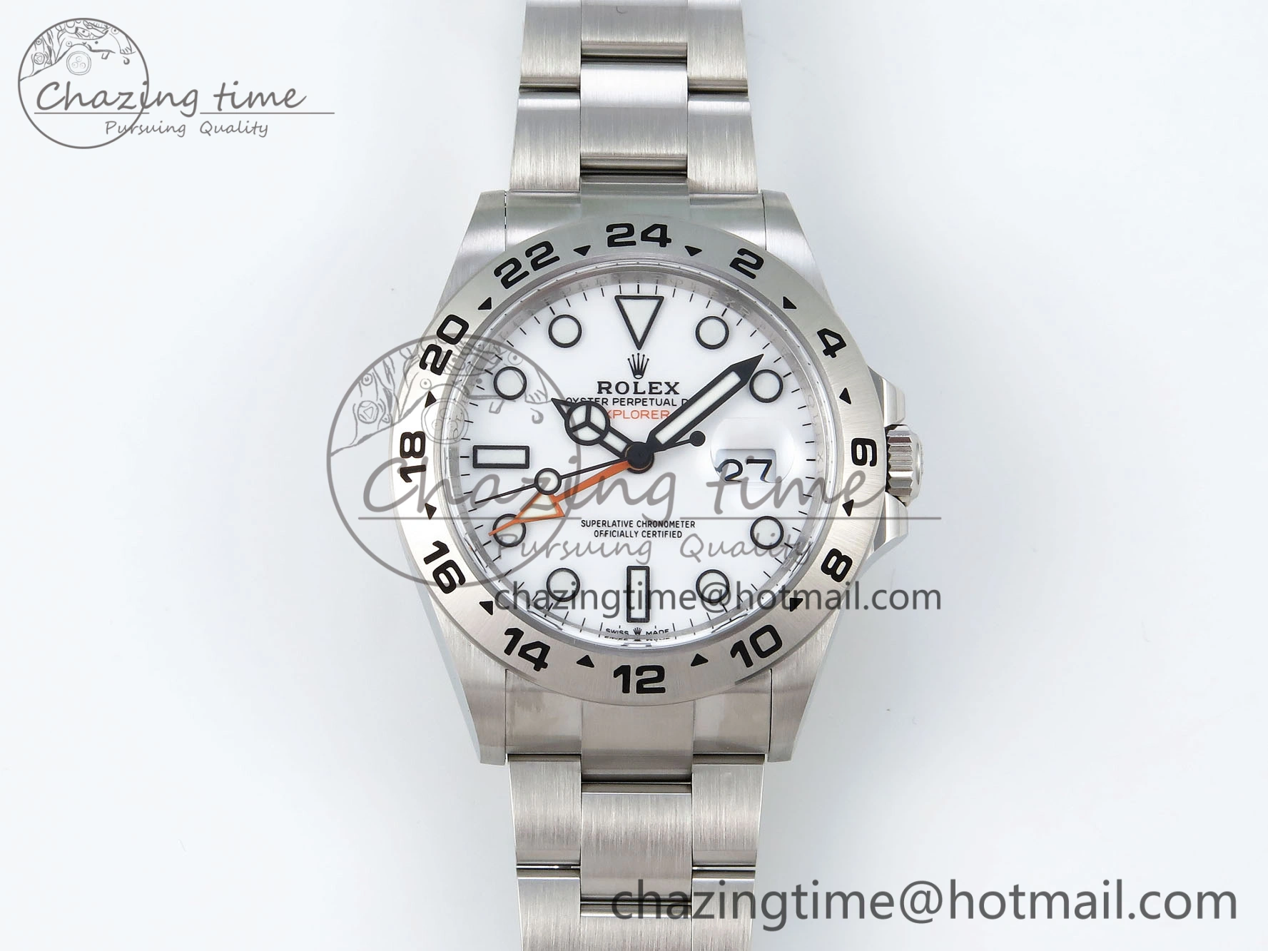 Explorer II 42mm 226570 Black 904L SS C+F 1:1 Best Edition White Dial on Bracelet VR3285 CHS