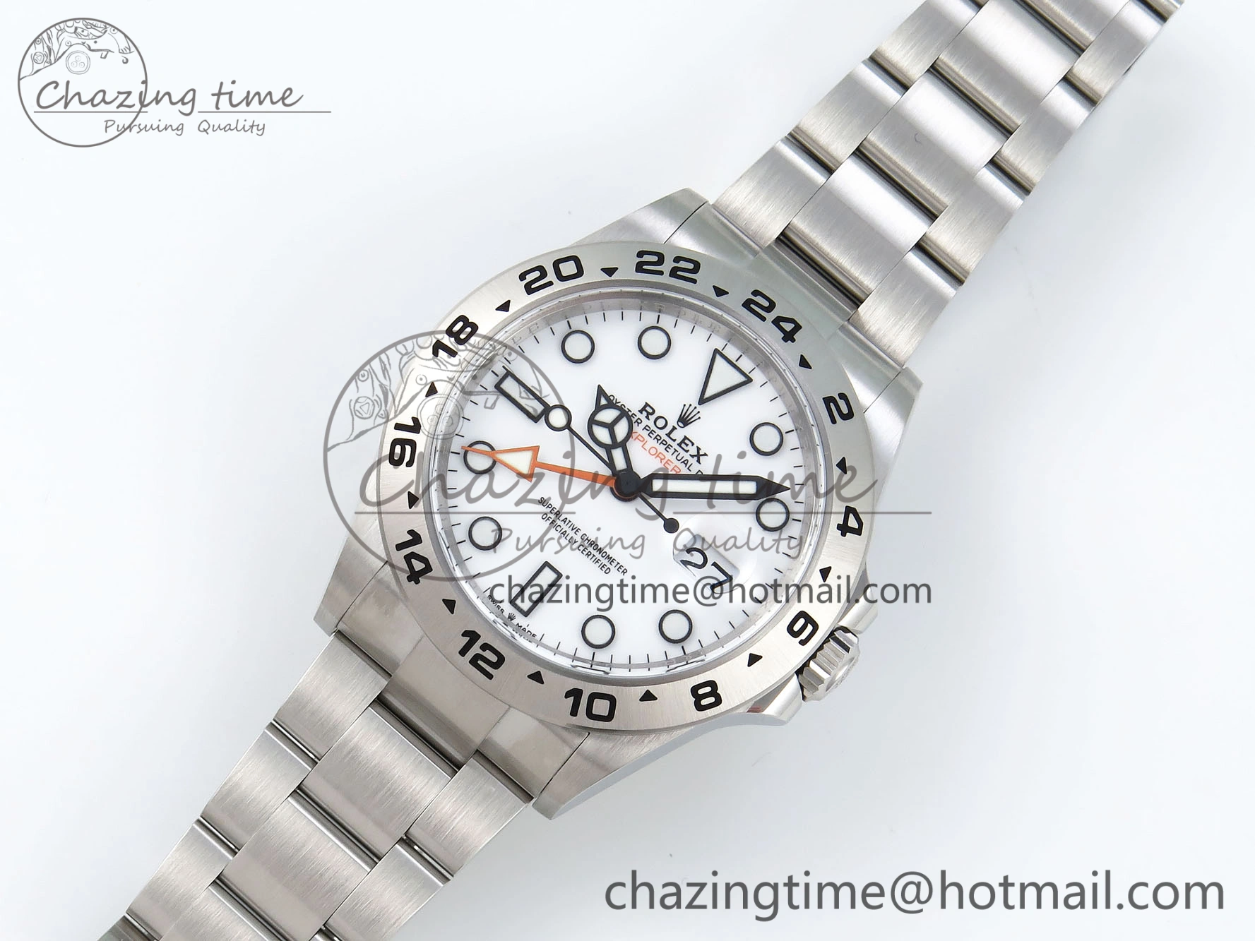Explorer II 42mm 226570 Black 904L SS C+F 1:1 Best Edition White Dial on Bracelet VR3285 CHS