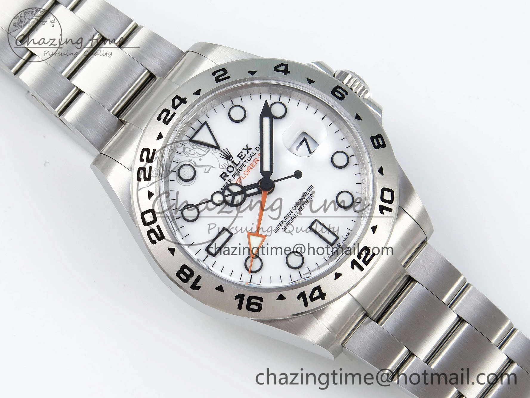 Explorer II 42mm 226570 Black 904L SS C+F 1:1 Best Edition White Dial on Bracelet VR3285 CHS