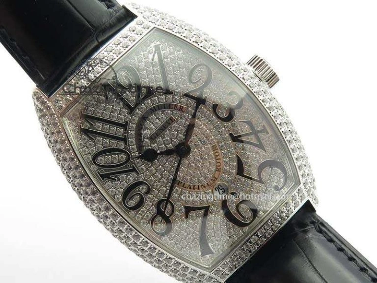 FM SS Diamond Case Best Edition Diamond Dial On Black Leather Strap SEIKO NH05A