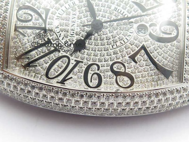 FM SS Diamond Case Best Edition Diamond Dial On Black Leather Strap SEIKO NH05A