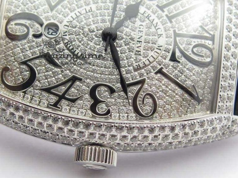 FM SS Diamond Case Best Edition Diamond Dial On Black Leather Strap SEIKO NH05A