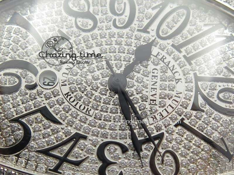 FM SS Diamond Case Best Edition Diamond Dial On Black Leather Strap SEIKO NH05A