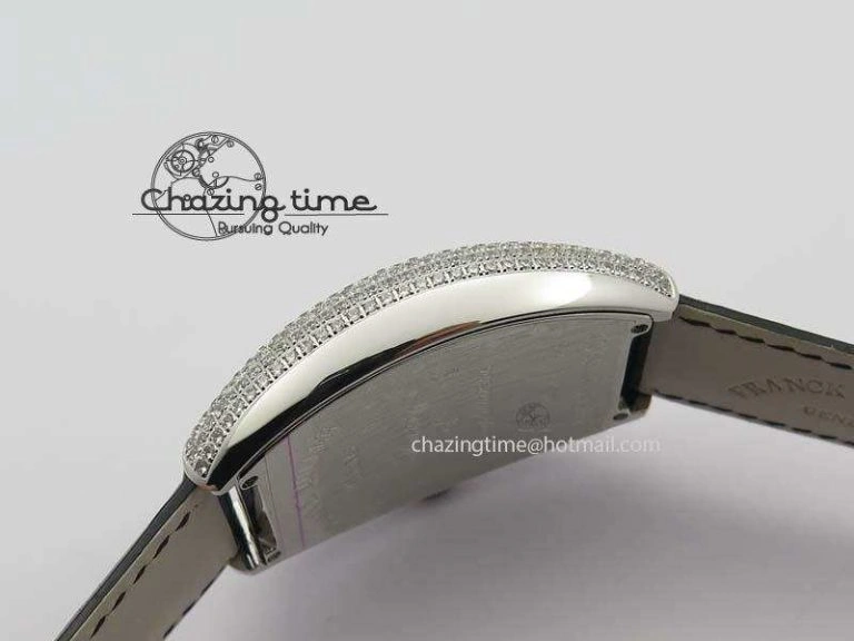 FM SS Diamond Case Best Edition Diamond Dial On Black Leather Strap SEIKO NH05A