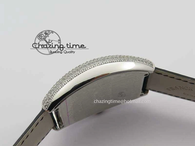 FM SS Diamond Case Best Edition Diamond Dial On Black Leather Strap SEIKO NH05A