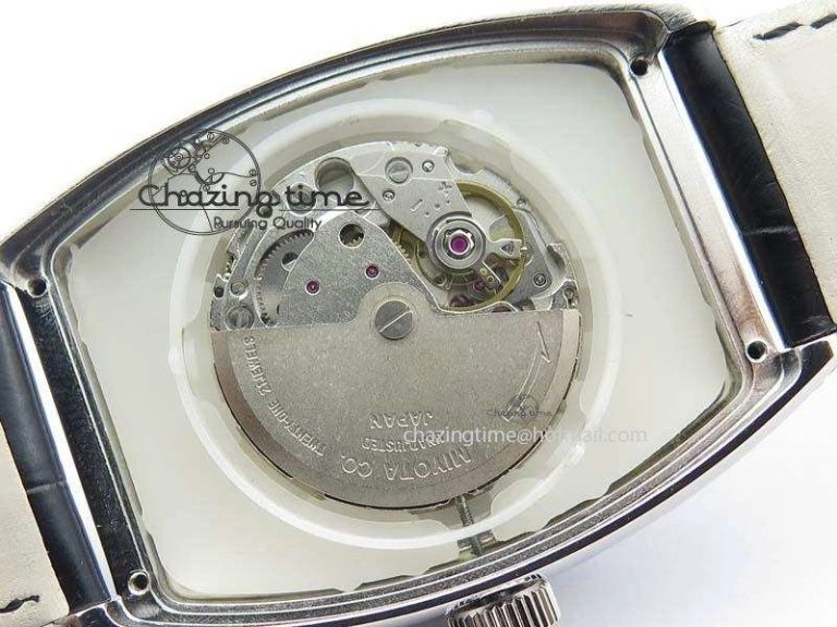 FM SS Diamond Case Best Edition Diamond Dial On Black Leather Strap SEIKO NH05A