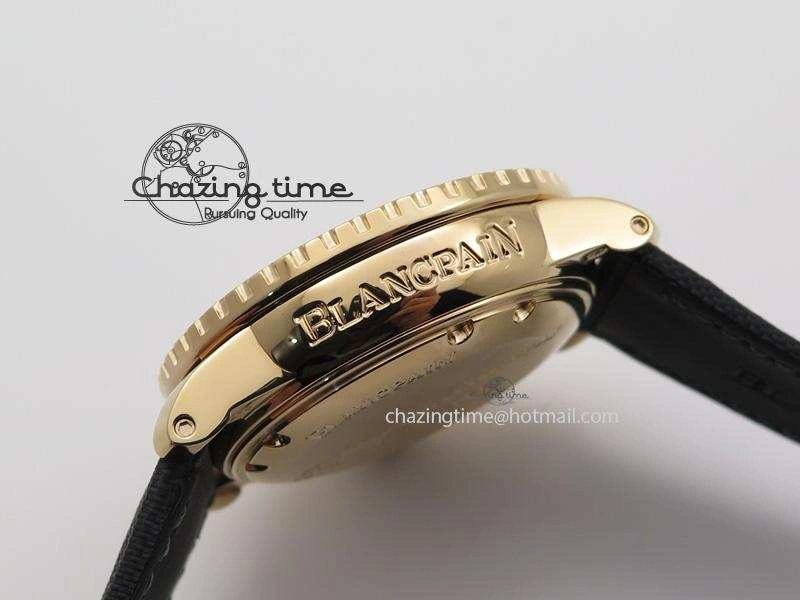 Fifty Fathoms 1:1 Noob Best Edition RG Black Dial on Sail-canvas Strap A2836