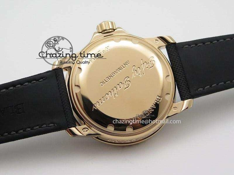 Fifty Fathoms 1:1 Noob Best Edition RG Black Dial on Sail-canvas Strap A2836