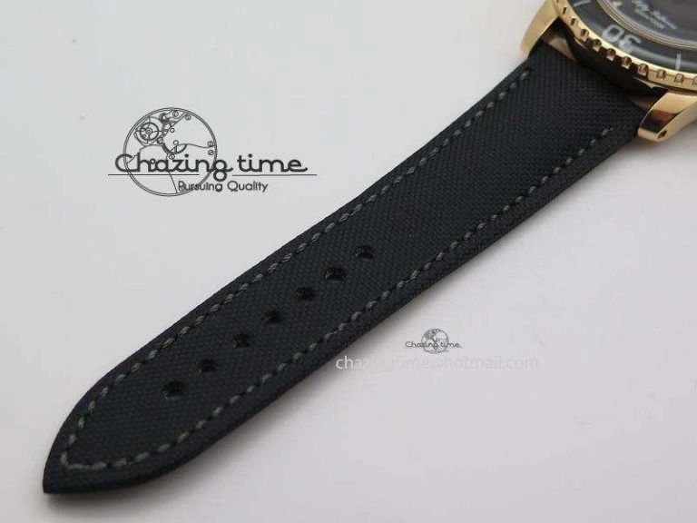 Fifty Fathoms 1:1 Noob Best Edition RG Black Dial on Sail-canvas Strap A2836