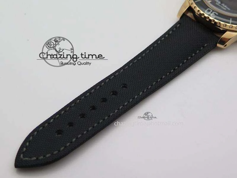 Fifty Fathoms 1:1 Noob Best Edition RG Black Dial on Sail-canvas Strap A2836
