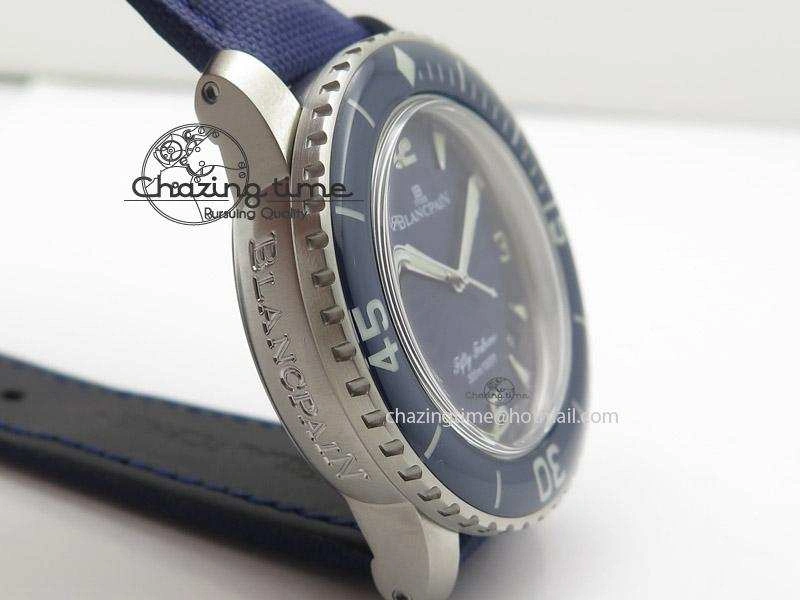Fifty Fathoms 1:1 Noob Best Edition SS Blue Dial on Canvas Strap A2836