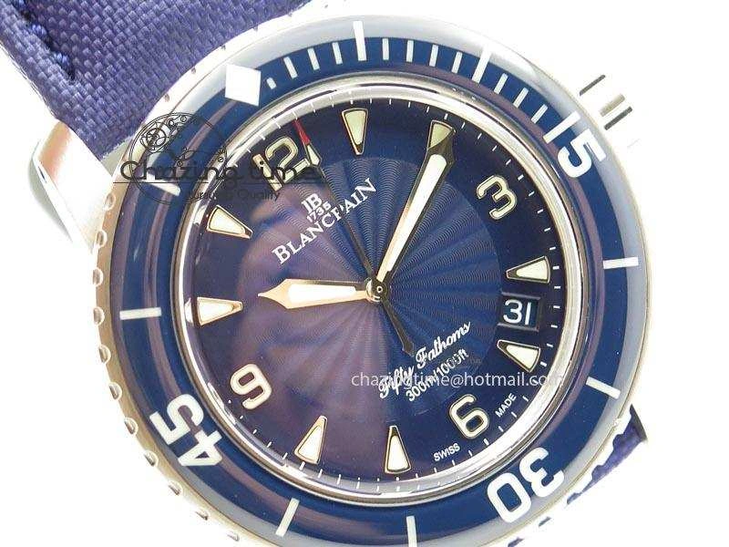 Fifty Fathoms 1:1 Noob Best Edition SS Blue Dial on Canvas Strap A2836