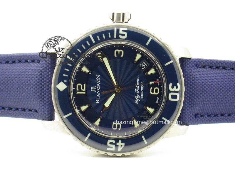 Fifty Fathoms 1:1 Noob Best Edition SS Blue Dial on Canvas Strap A2836