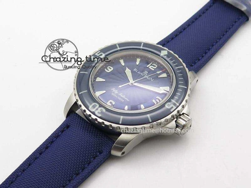 Fifty Fathoms 1:1 Noob Best Edition SS Blue Dial on Canvas Strap A2836