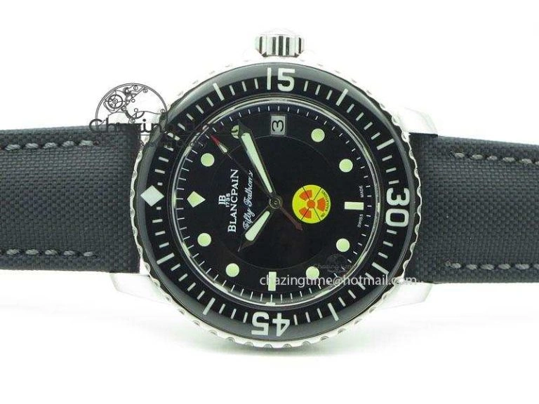 Fifty Fathoms 1:1 Noob Best Edition SS “No Radiation” Dial on Canvas Strap A2836