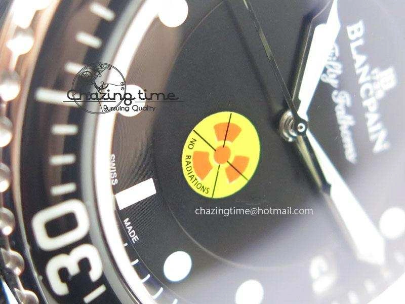 Fifty Fathoms 1:1 Noob Best Edition SS “No Radiation” Dial on Canvas Strap A2836