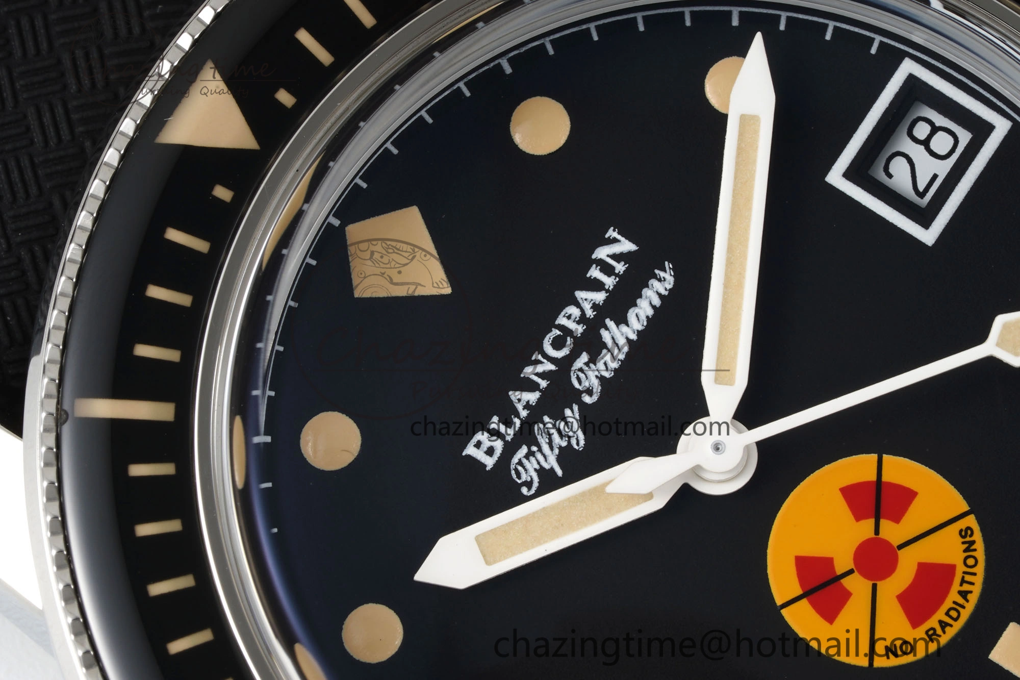Fifty Fathoms 5008D No Rad SS 1:1 GSF Best Edition Black Dial on Black Rubber Strap A1151