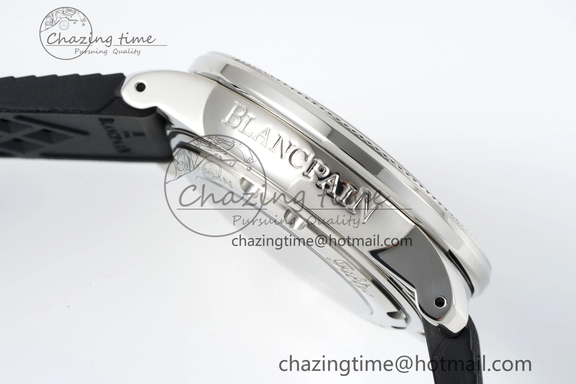 Fifty Fathoms 5008D No Rad SS 1:1 GSF Best Edition Black Dial on Black Rubber Strap A1151