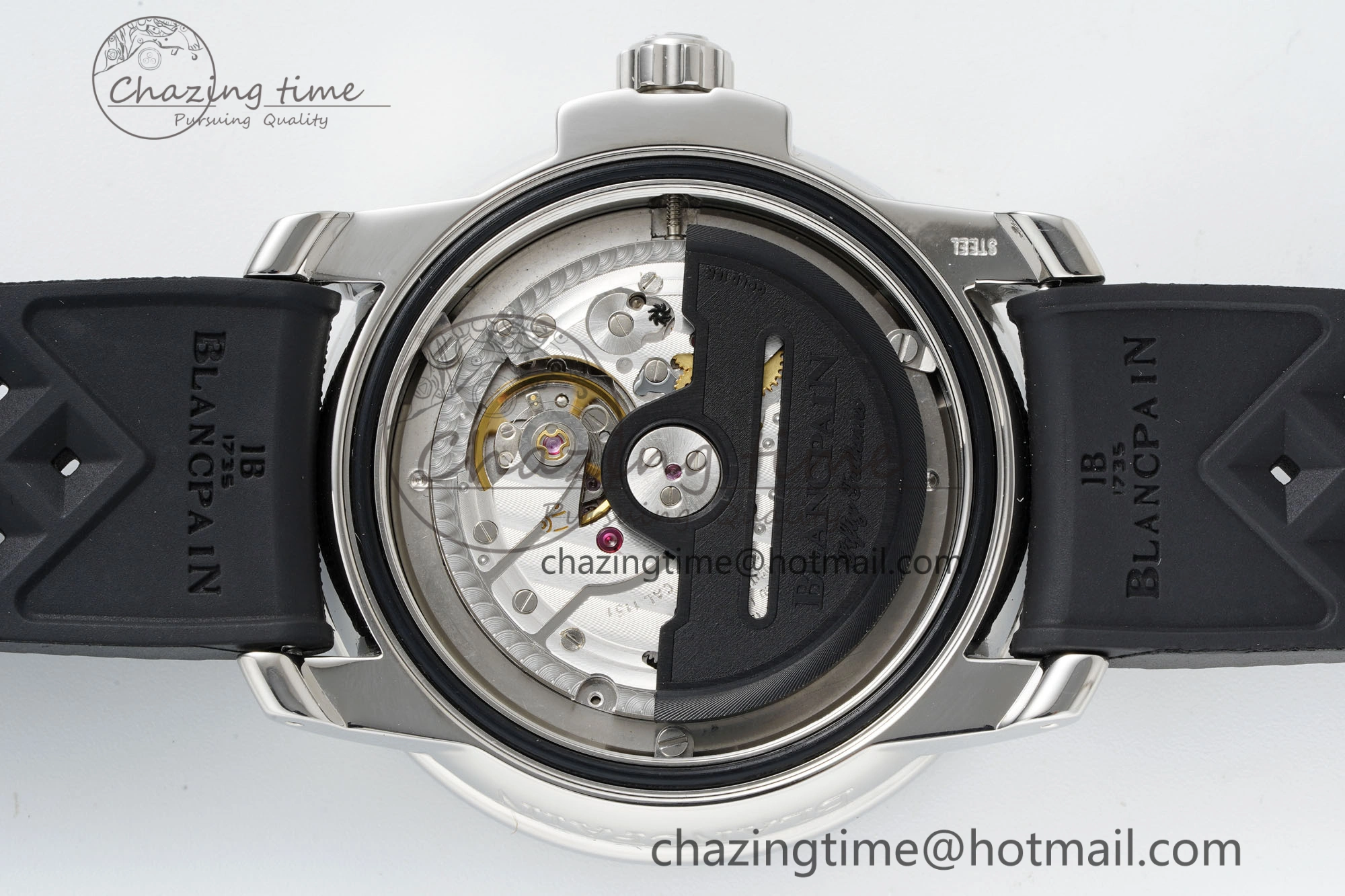 Fifty Fathoms 5008D No Rad SS 1:1 GSF Best Edition Black Dial on Black Rubber Strap A1151
