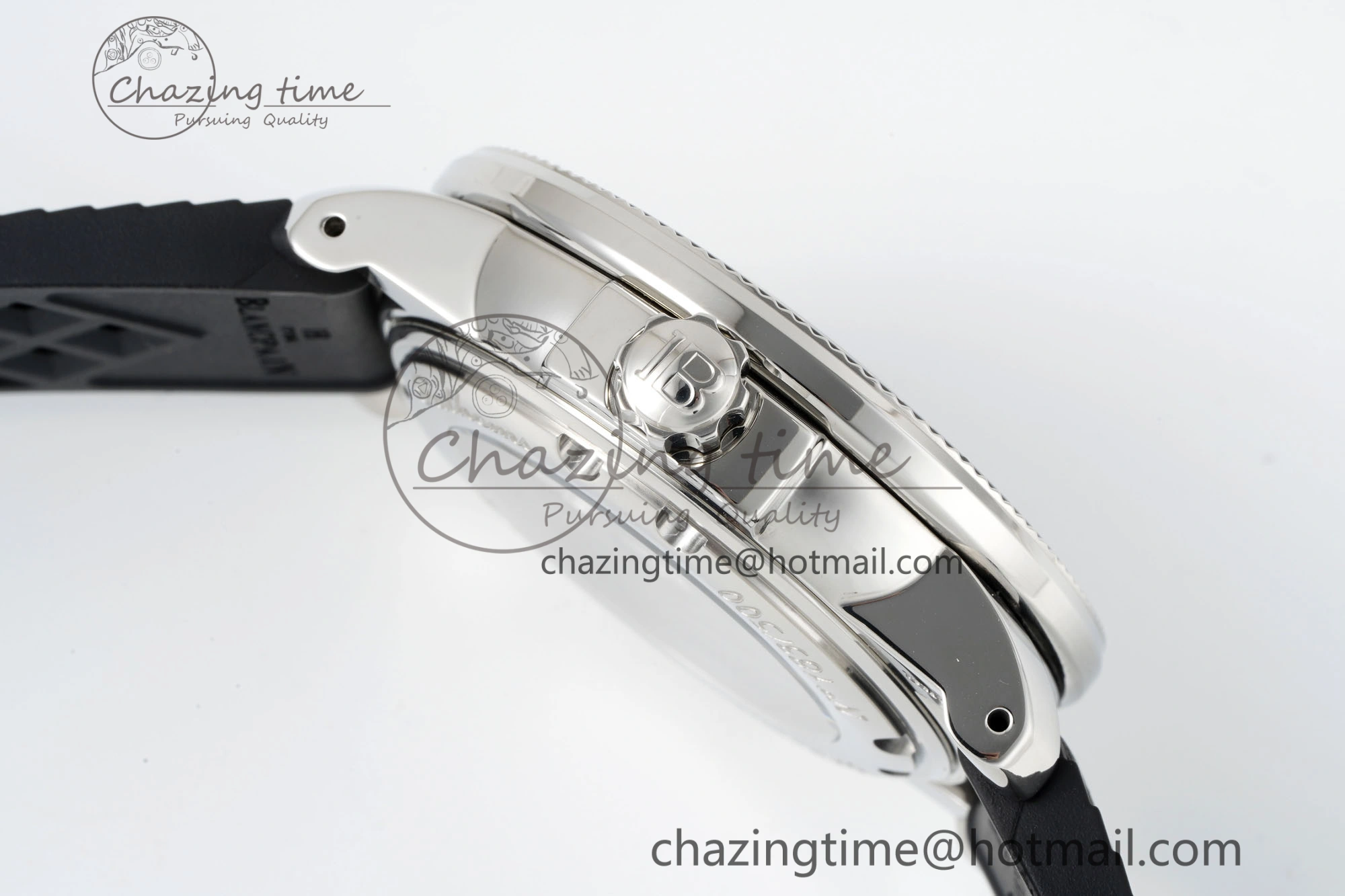 Fifty Fathoms 5008E No Rad Only Watch SS 1:1 GSF Best Edition Black Dial on Black Rubber Strap A1151